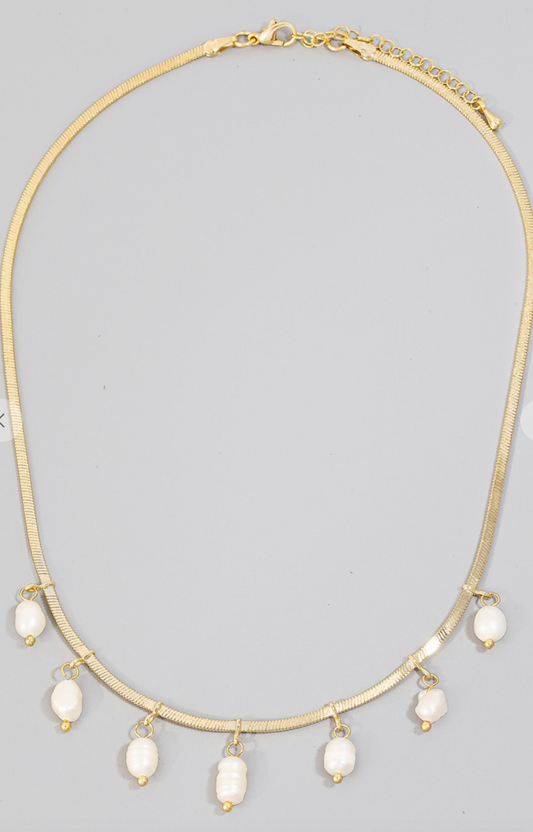 Gold Dipped Pearl Necklace