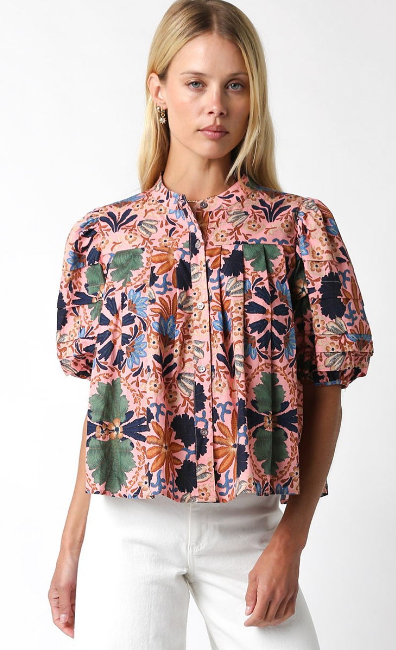 Carrie Blush Tapestry Blouse