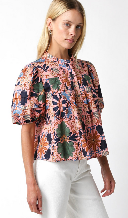 Carrie Blush Tapestry Blouse