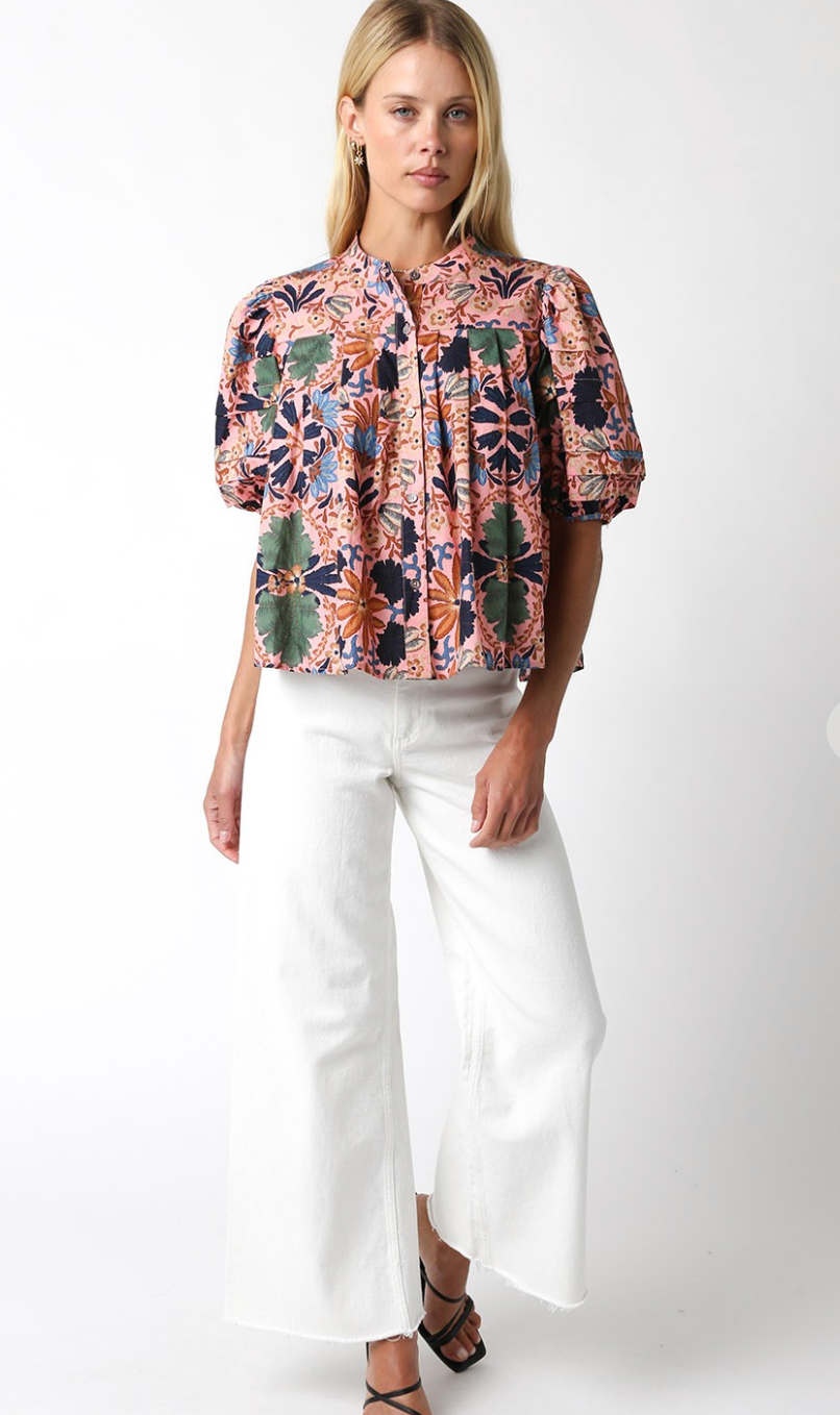 Carrie Blush Tapestry Blouse