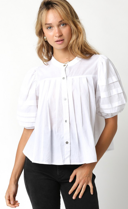 Francesca Buttons Top White