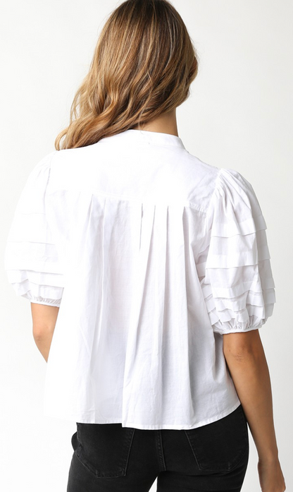 Francesca Buttons Top White