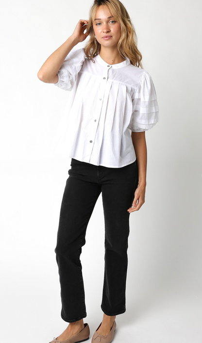 Francesca Buttons Top White