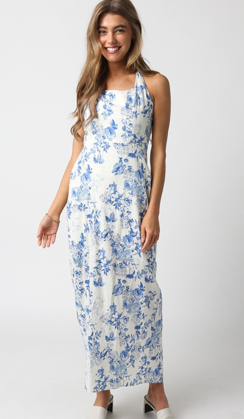 Ashley Blue Floral Midi Dress