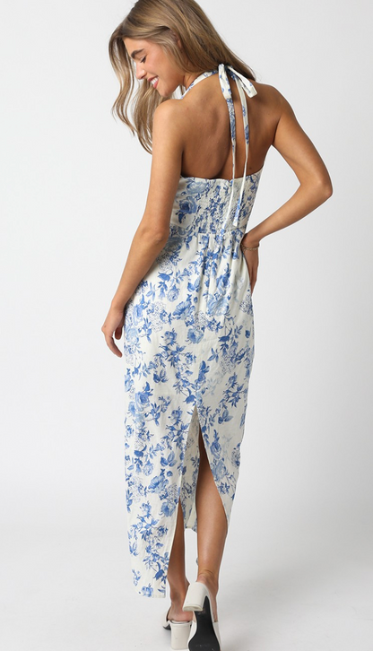 Ashley Blue Floral Midi Dress