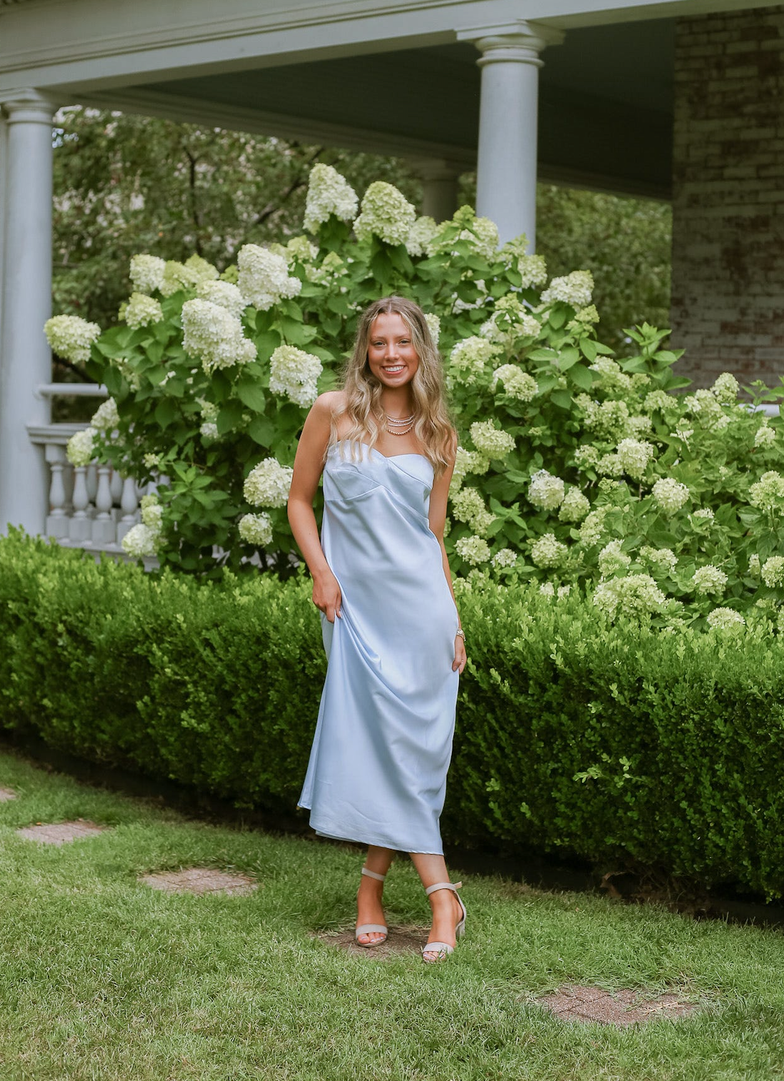 Light Blue Strapless Dress