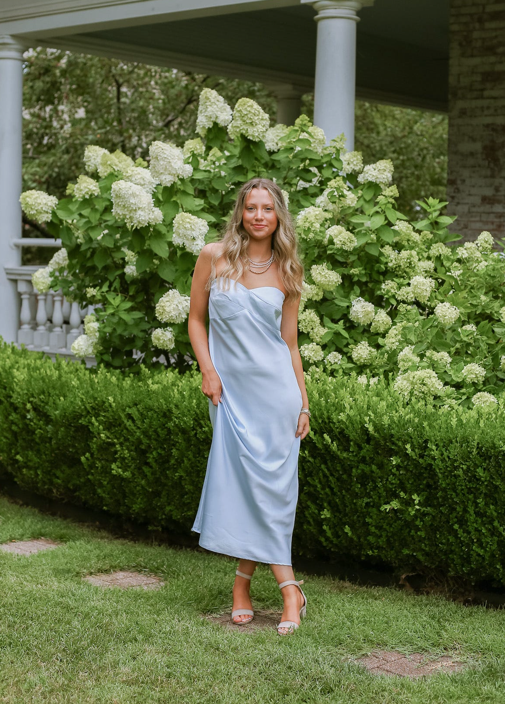 Light Blue Strapless Dress