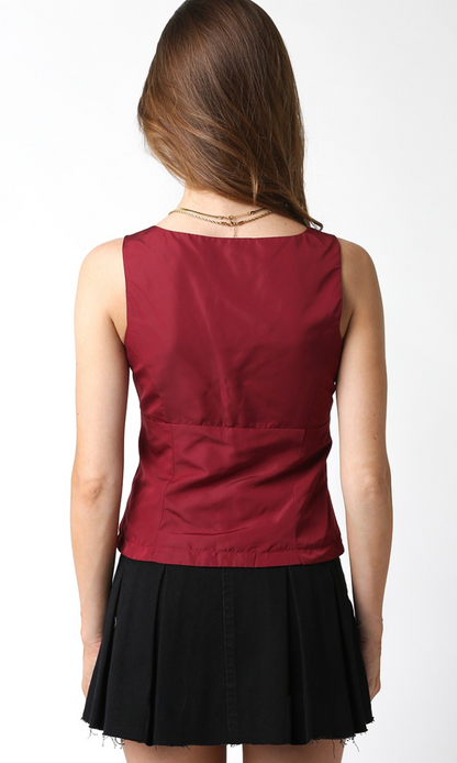 Melissa Zipper Tank Wine