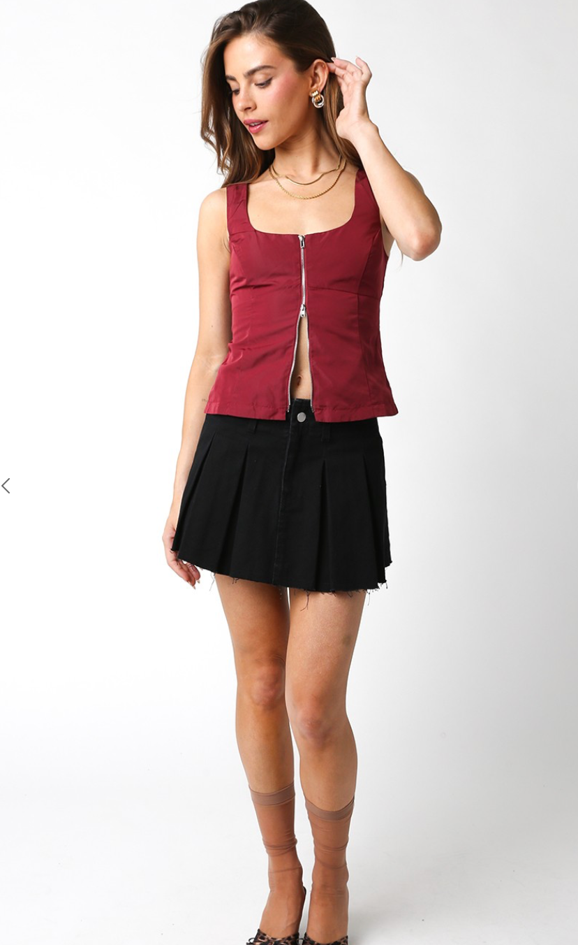 Melissa Zipper Tank Wine