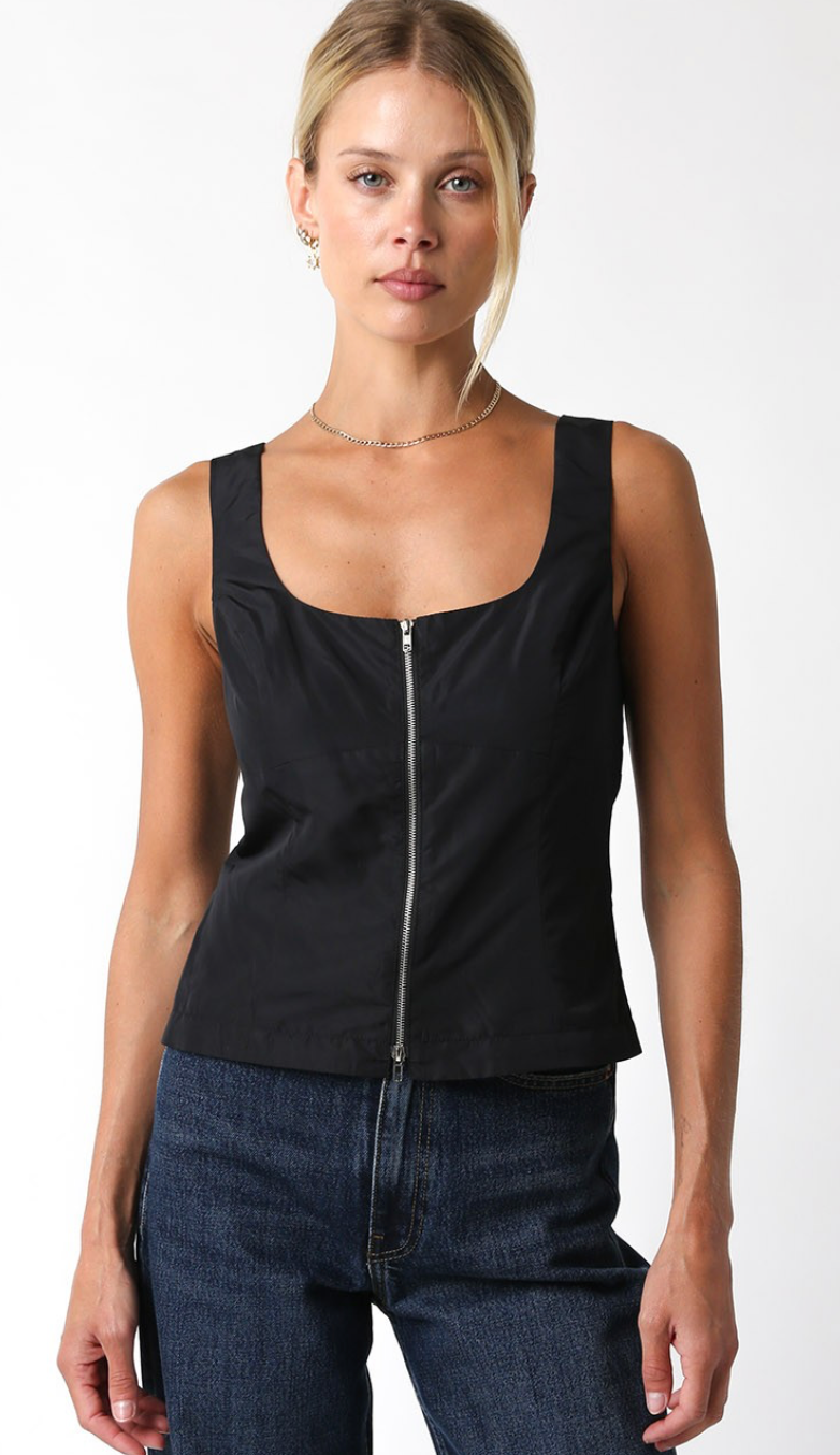 Melissa Zipper Tank Black