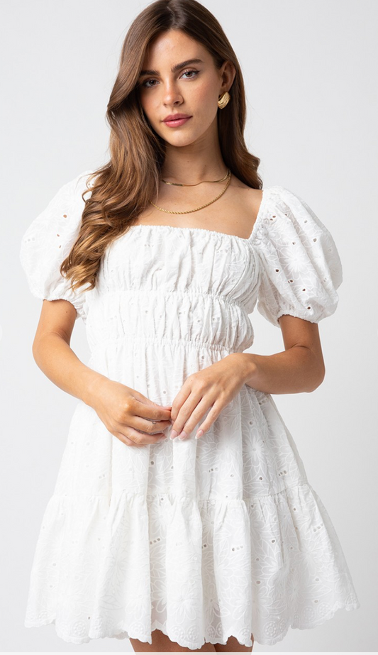 Rosemary White Lace Dress