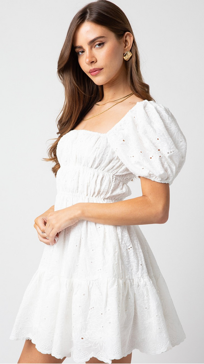 Rosemary White Lace Dress