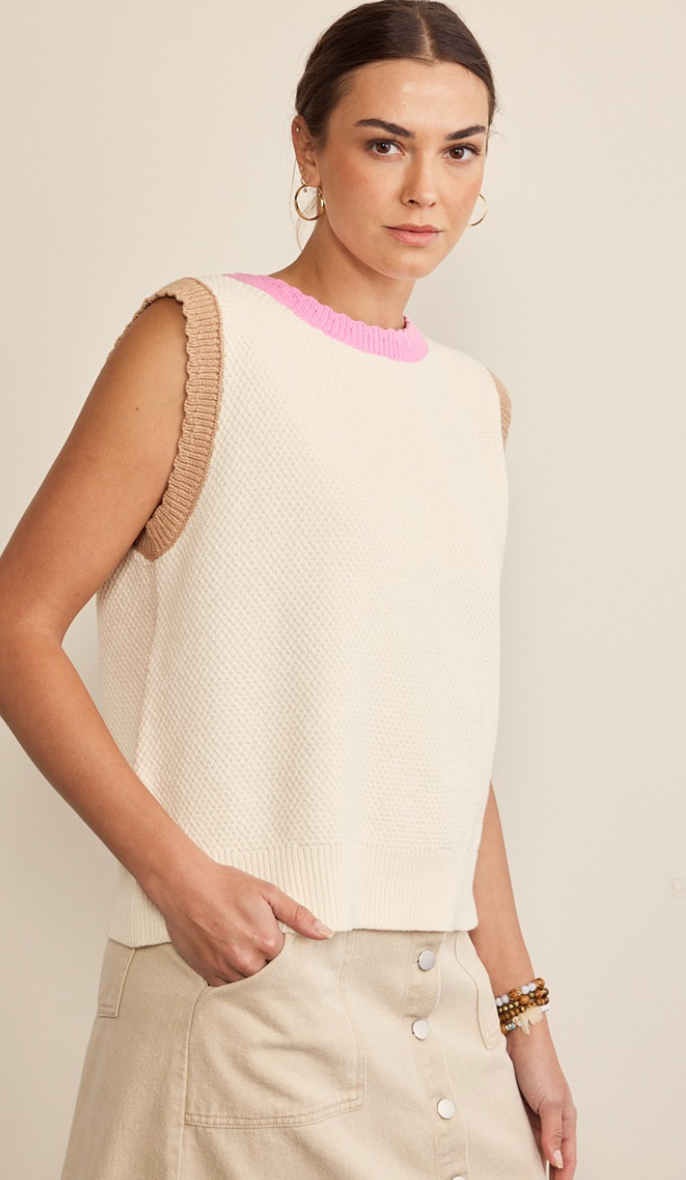 Color Block Sleeve Sweater Vest