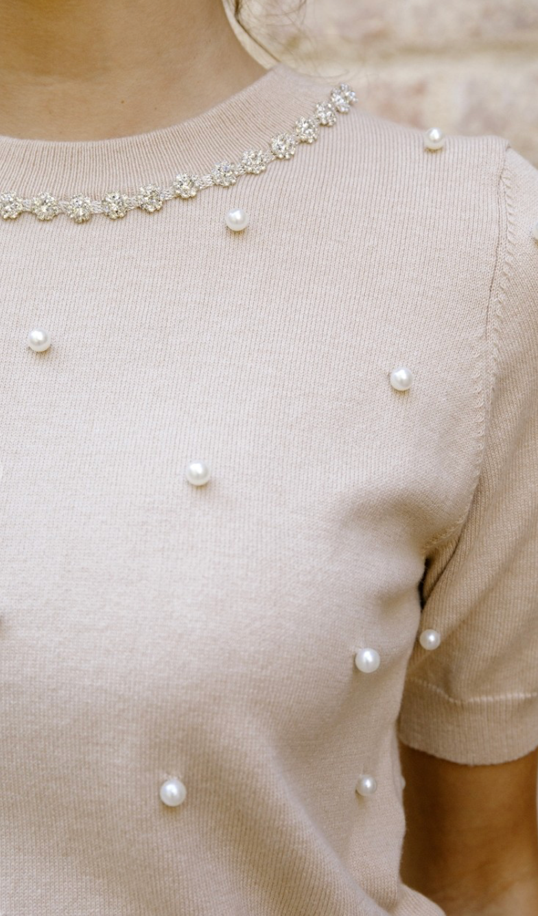 Gem & Pearl Sweater Top