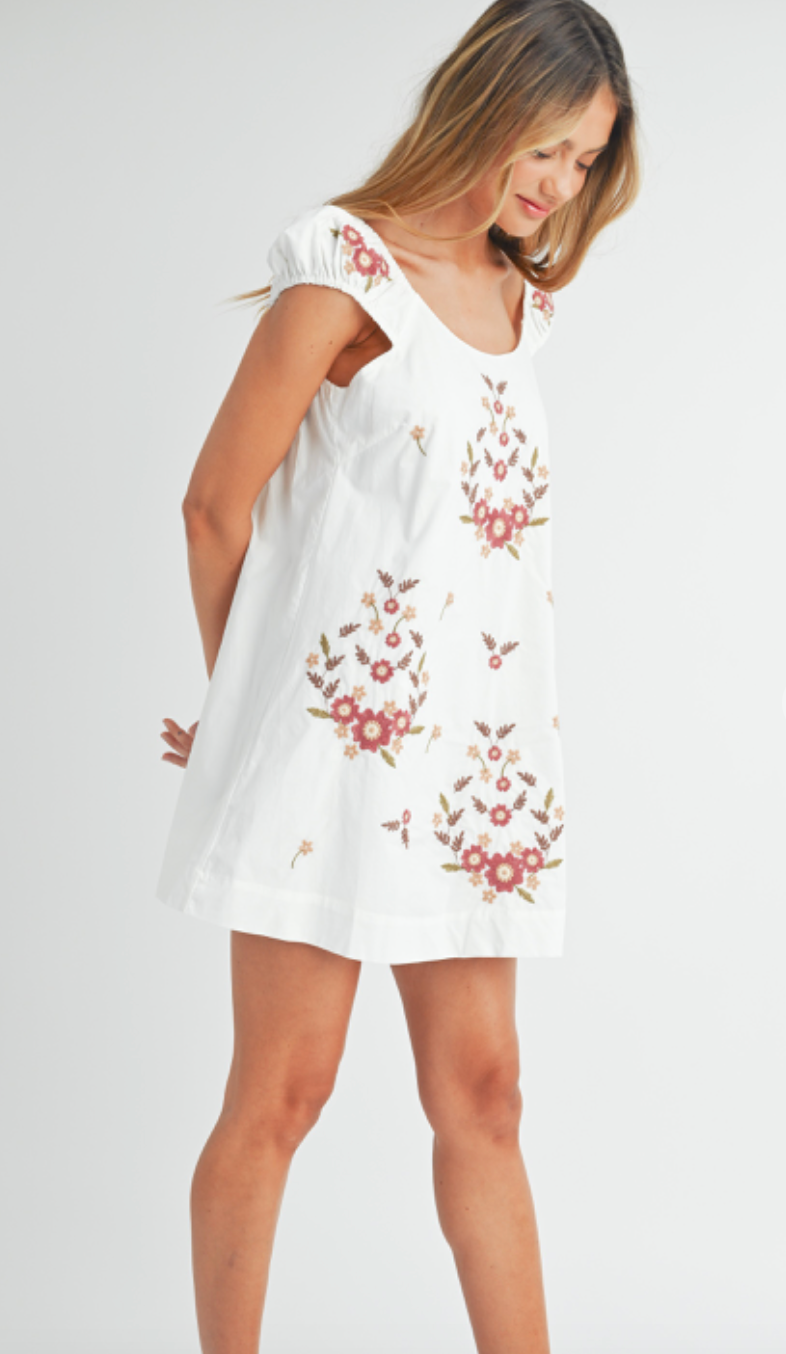 Sia Embroidered Mini Dress