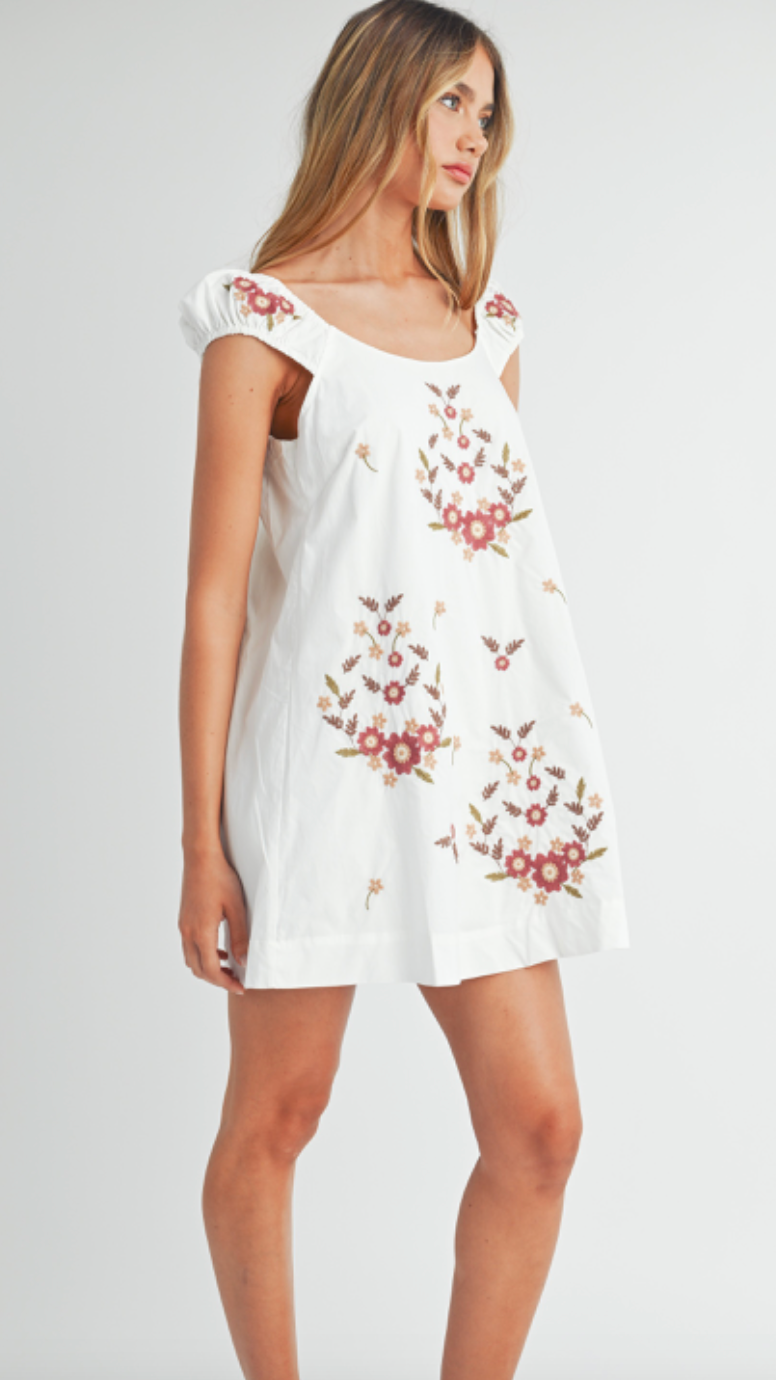 Sia Embroidered Mini Dress