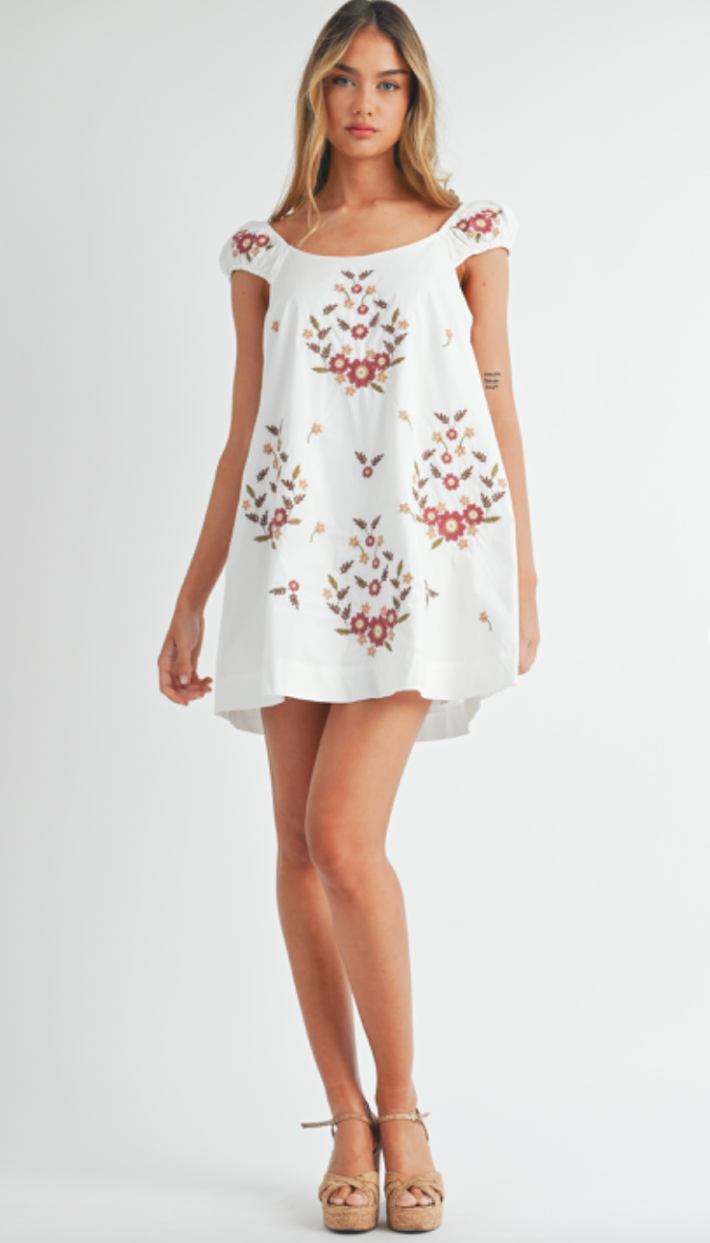 Sia Embroidered Mini Dress