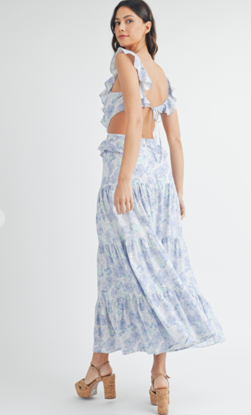 Millie Floral Cut Out Maxi Dress