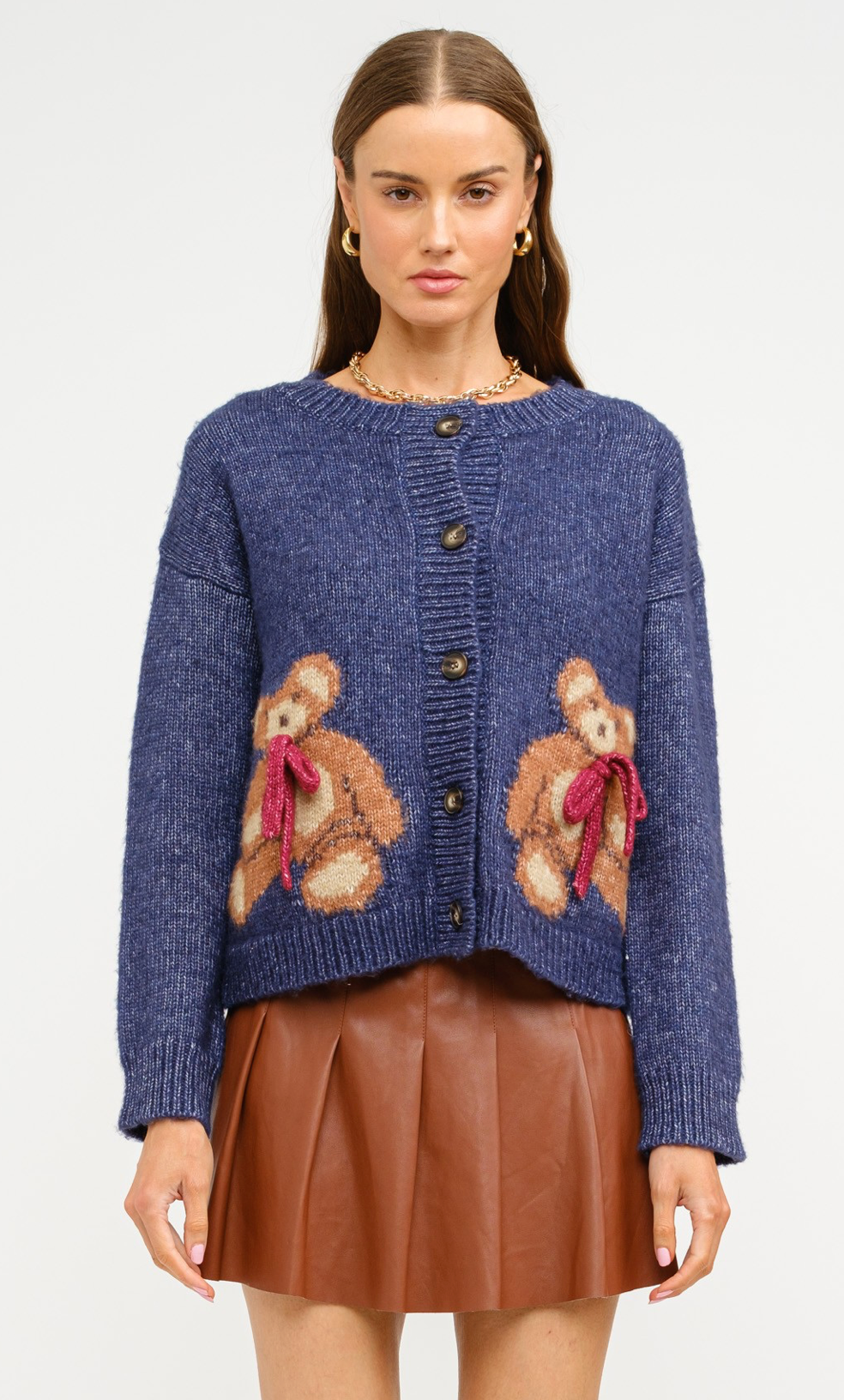 Teddy Bear Cardigan Navy