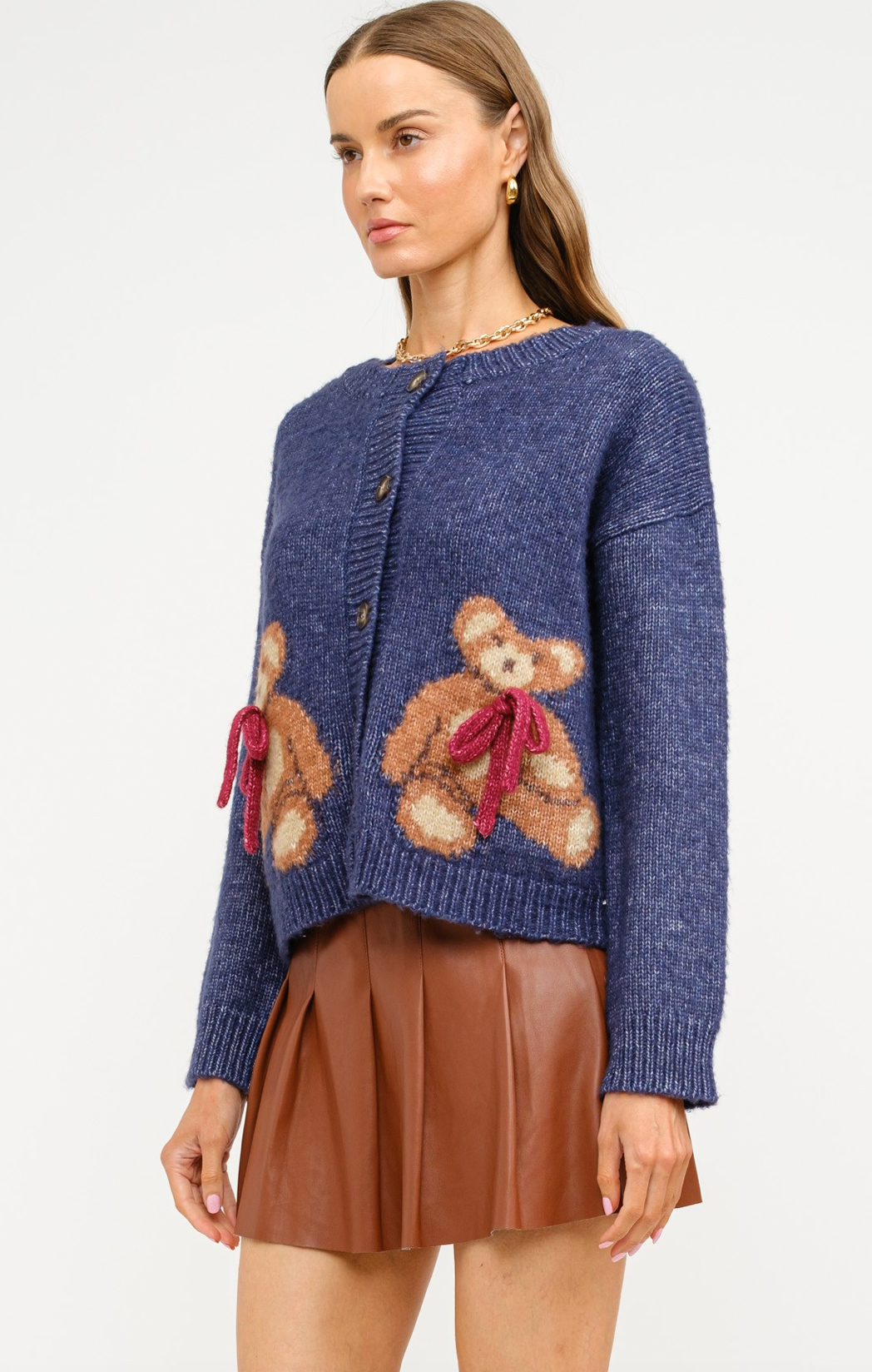 Teddy Bear Cardigan Navy