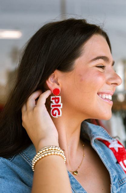 WOO PIG Beaded Earrings