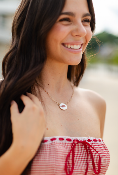 Razorbacks Disc Necklace