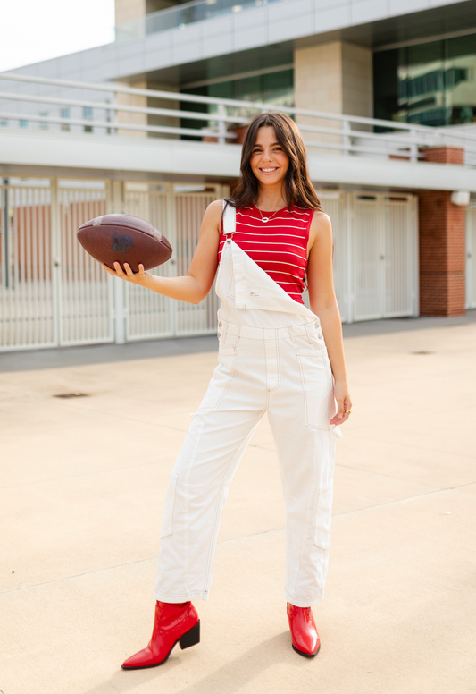 Carpenter White Denim Overalls