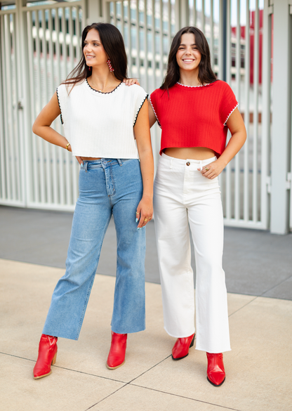 White Cotton Stretch Pants