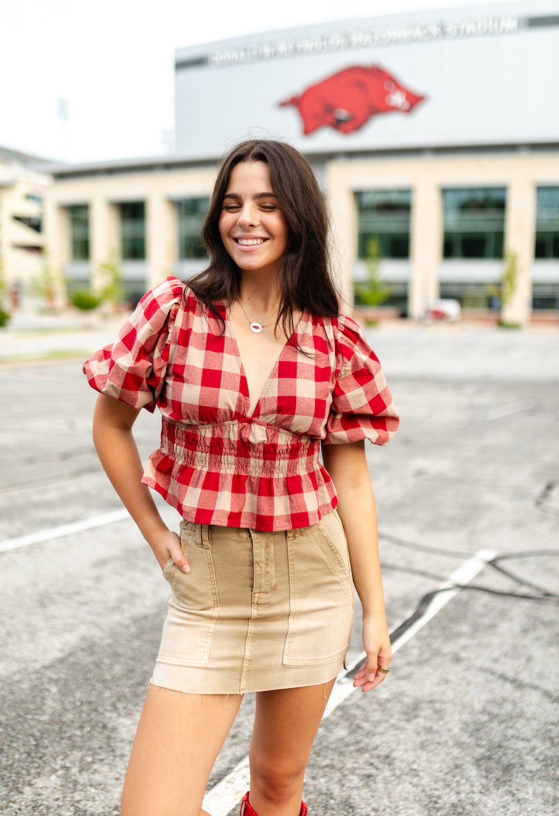 Bayeas Short Denim Khaki Skirt