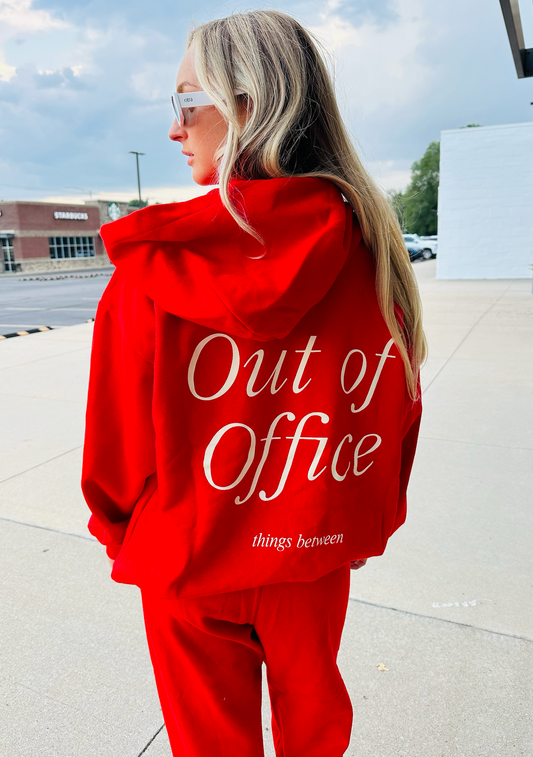 Out of Office Hoodie Set of 2 Red