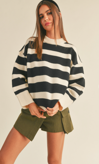 Color Block Stripe Sweater