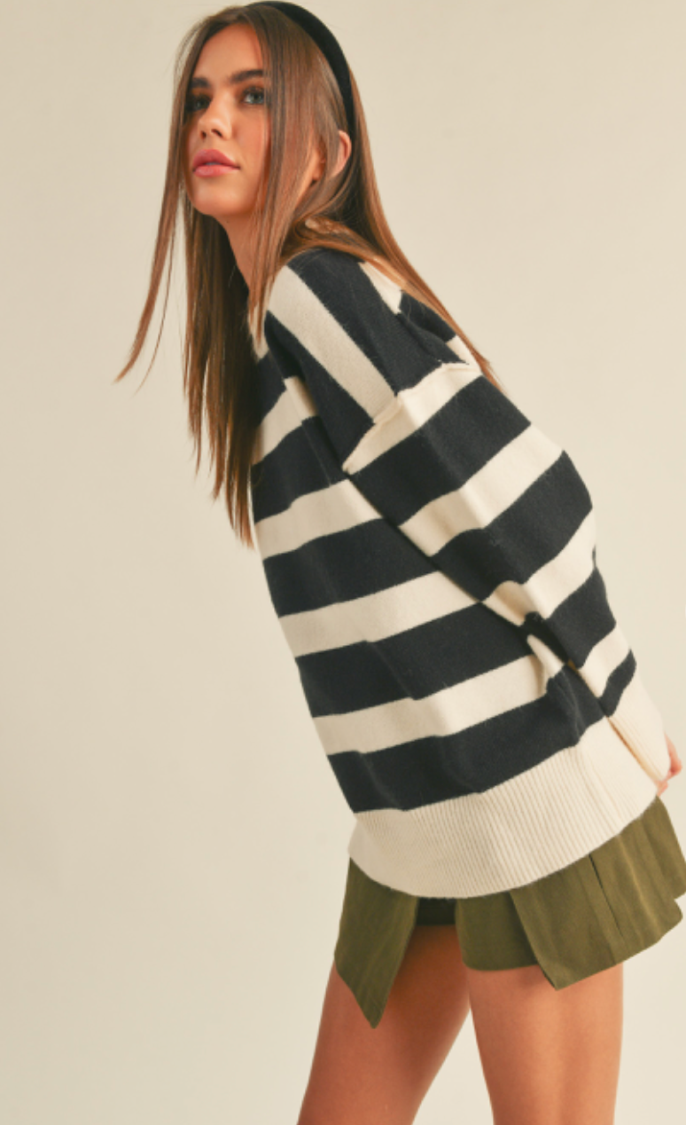 Color Block Stripe Sweater