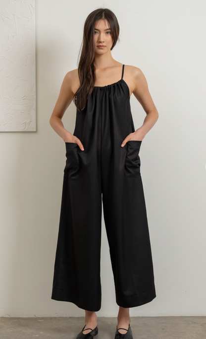 Black Drawstring Jumpsuit