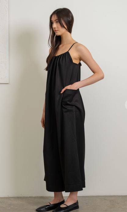 Black Drawstring Jumpsuit