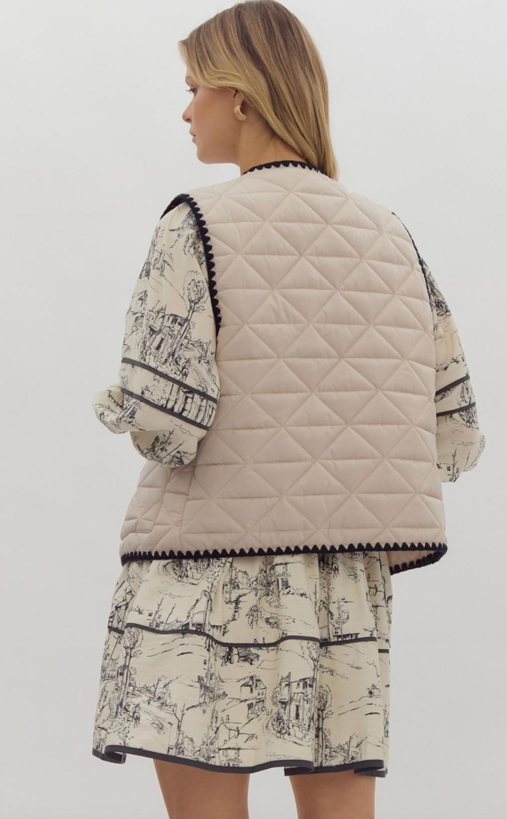 Quilted Snap Button Vest