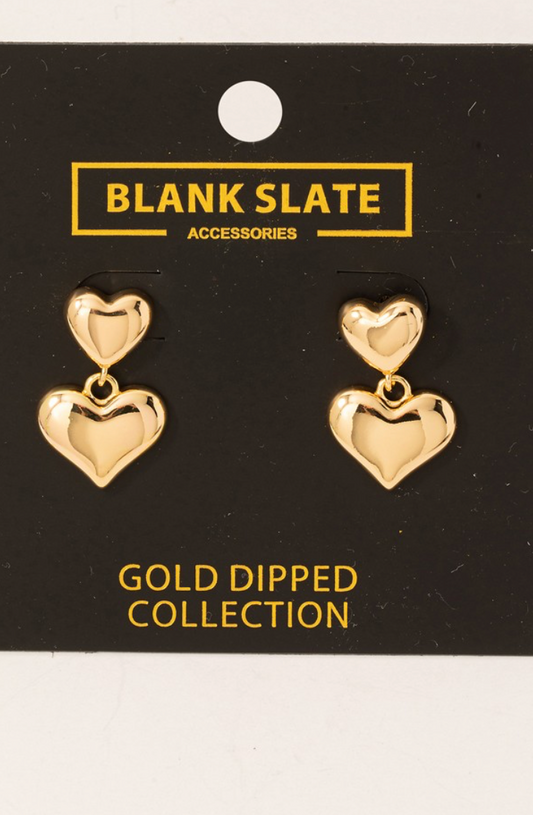 Gold Dipped Heart Studs