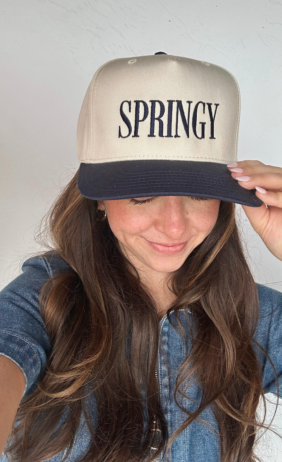 SPRINGY Vintage Hat Cream/Navy