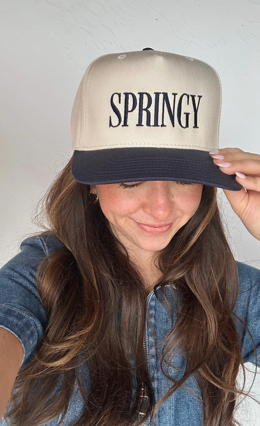 SPRINGY Vintage Hat Cream/Navy