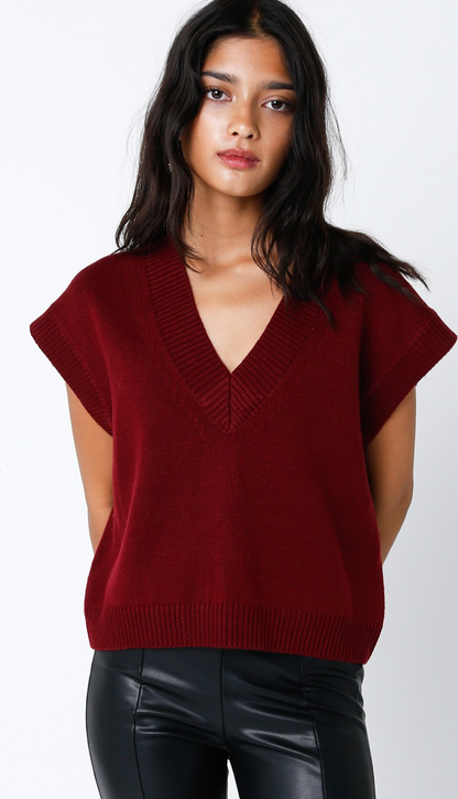 Lexi Sweater Vest Maroon