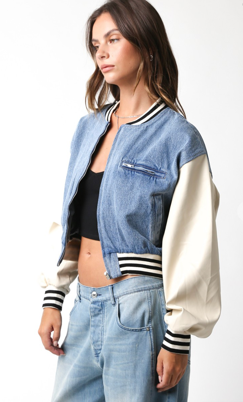 Caitlyn Cropped Denim Jacket