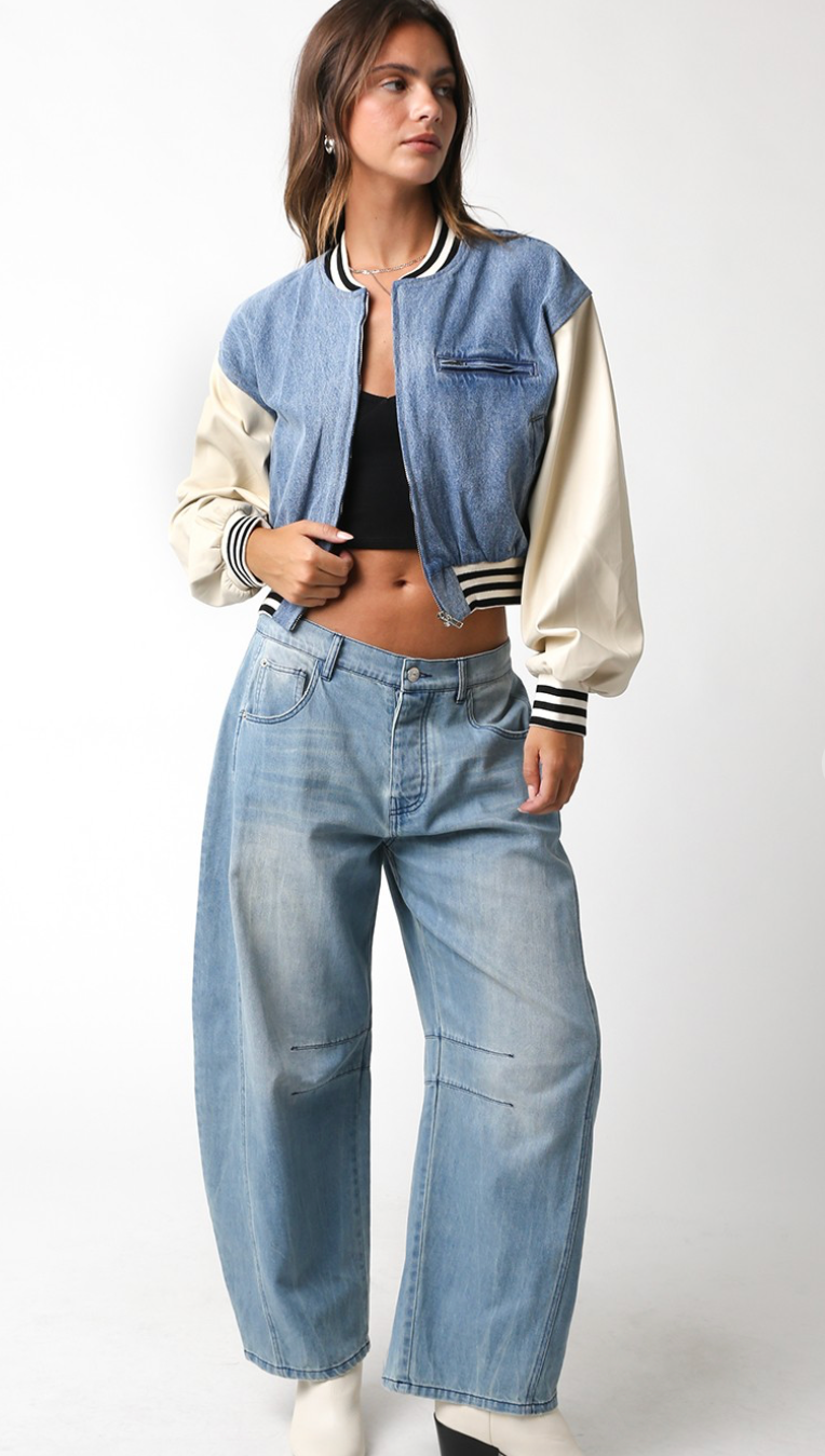 Caitlyn Cropped Denim Jacket