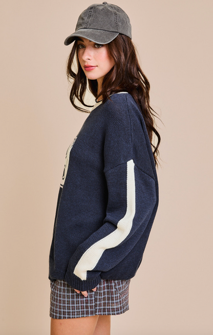 Navy 89 Varsity Sweater