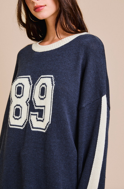 Navy 89 Varsity Sweater