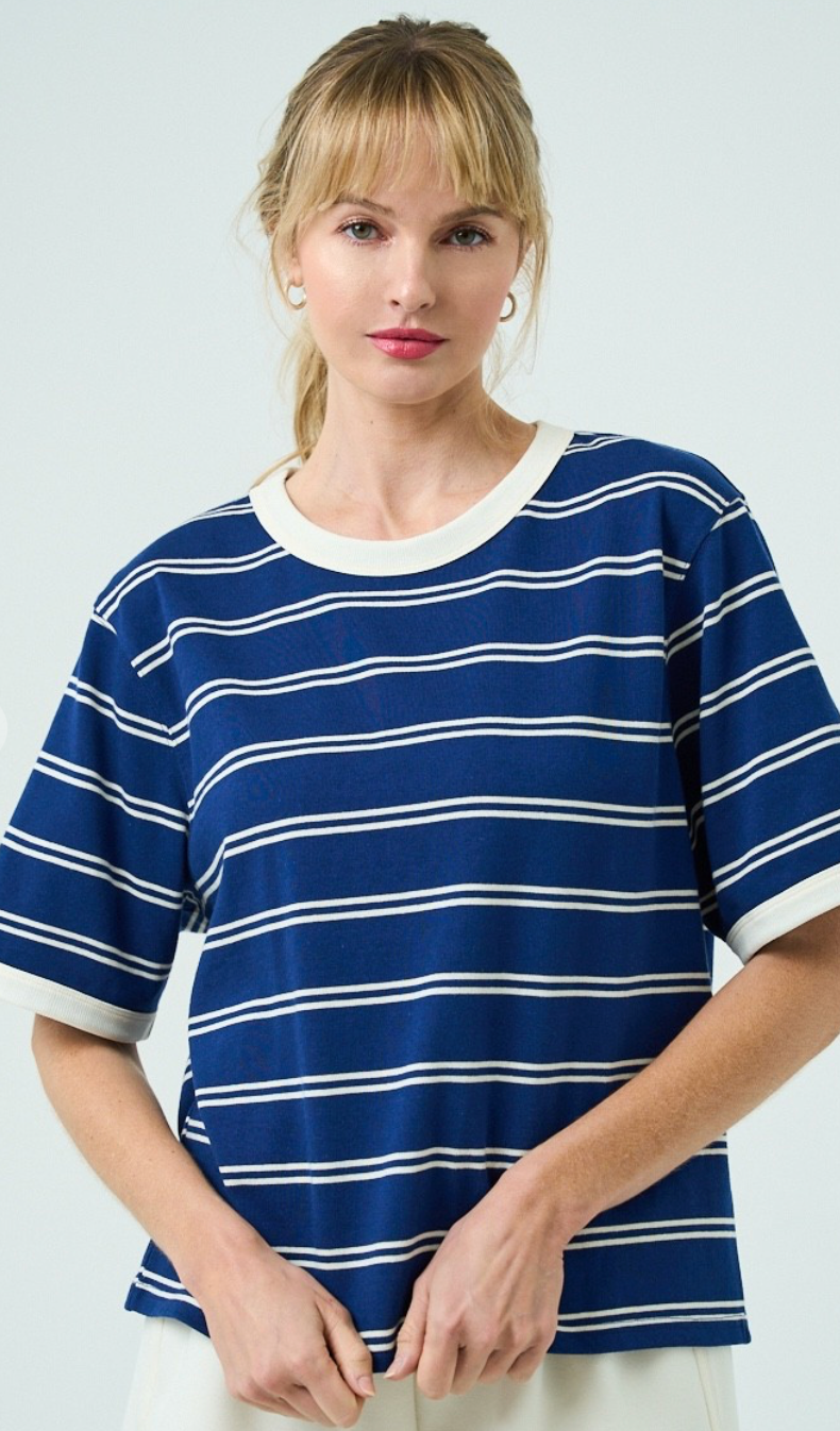 Navy/Cream Stripe T-shirt