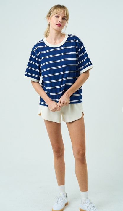 Navy/Cream Stripe T-shirt