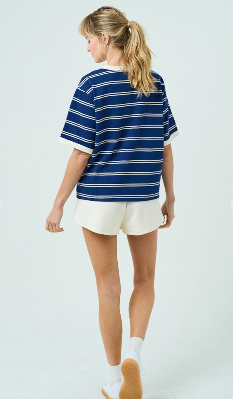 Navy/Cream Stripe T-shirt