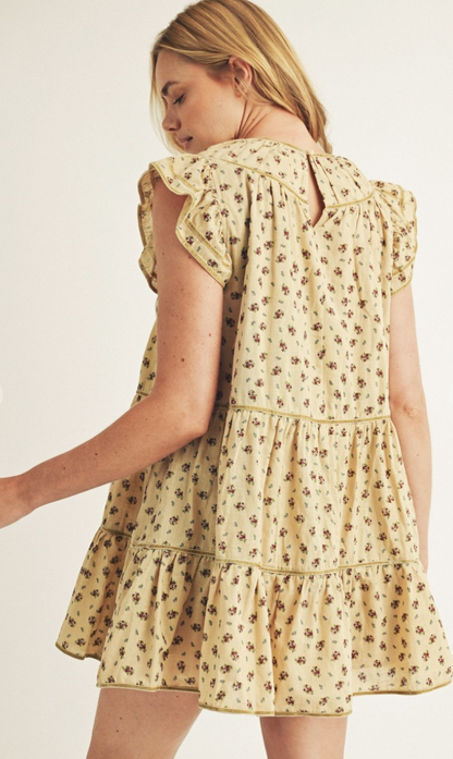 Beth Tiered Floral Flutter Dress