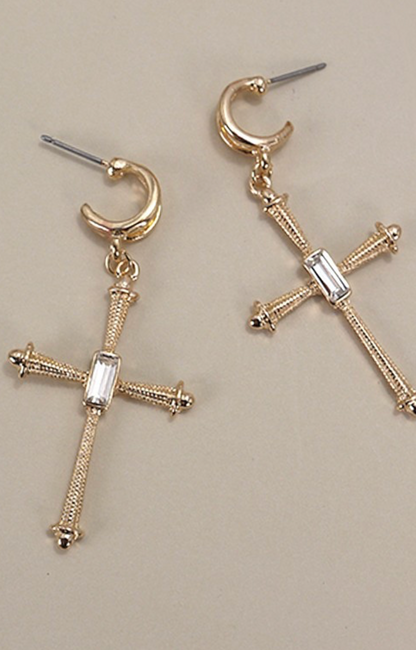 Cross Rhinestone Earrings