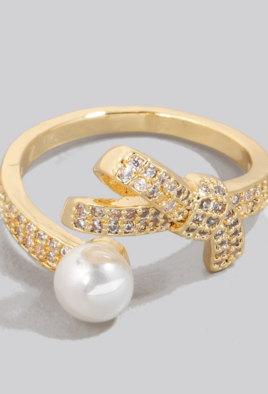 Ribbion Pearl Ring