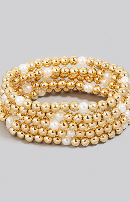 Pearly Beaded Ball Bracelets